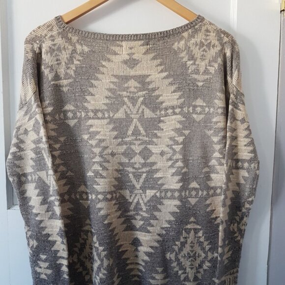 Denim & Supply Ralph Lauren Aztec Cotton Pull on Crewneck Sweater Sz S - Picture 4 of 11